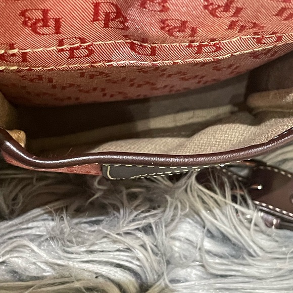Dooney & Bourke Vintage Satchel Red Logo Fabric Print - Picture 5 of 12